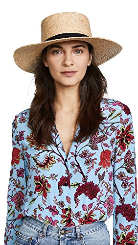 Raffia Braid Boater Hat, Natural 
