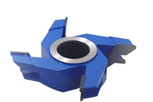 CO-CUTTNER 45-Deg Lock Miter Shaper Cutters 4-Wing, Cutting Height for 3/4”Wood Thickness with Bore 1-1/4" for Woodworking