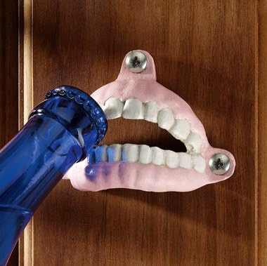 Pearly Whites Bottle Opener Cast Iron Jaws Sculpture (Digital Angel Decor)