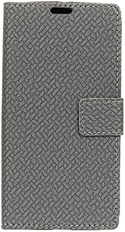 Huawei P20 Lite Case,Gift_Source Premium Woven Pattern PU Leather Wallet Case Flip Folio Holster Kickstand Feature Cover with Credit Card Slots for Huawei P20 Lite/Nova 3e (5.84") [Gray]