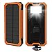 15000mAh Solar Charger F.Dorla Portable Power Bank Solar Phone Charger Waterproof Dual USB Battery Charger External Backup Battery with Flashlight for Cellphone iPhone Samsung Android iPad (Orange)