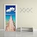 Fymural 3D Door Wallpaper Murals - Wall Stickers-Beach for Home Decoration Self-Adhesive Vinyl Removable Art Door Decals 30.3x78.7