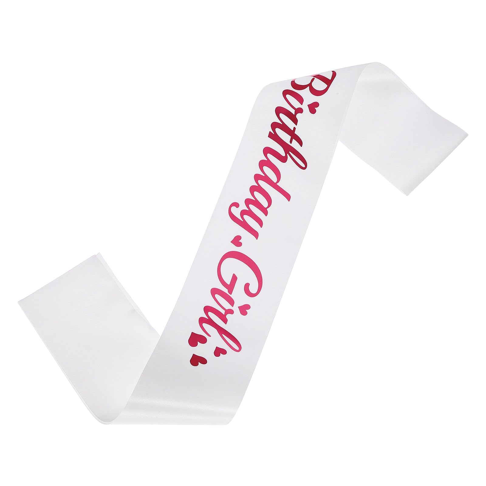 sourcing map Birthday Girls Sash with Pin Bright Pink Foil Lettering Party Favors Supplies Decorations Accessories for Women Costume Gifts Sweet Birth Day, White