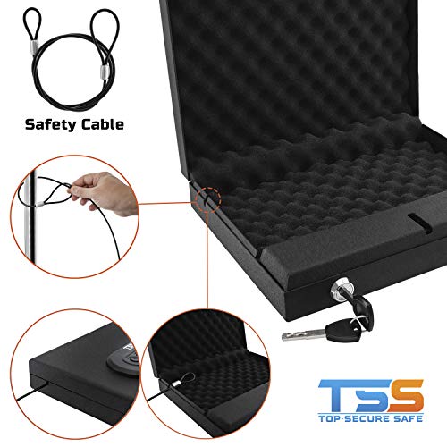 Gun Safe Box Lock Biometric Pistol Vault Firearm Security Key Pad