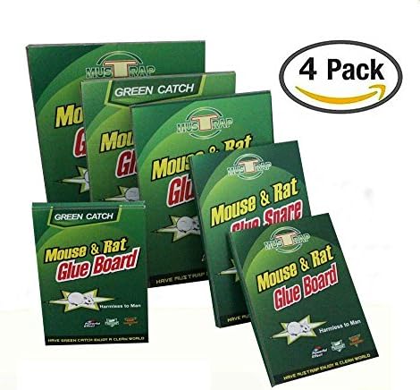 Safari [Pack of 4] Special Edition Large Size Mouse Glue Traps, Sticky Super Hold Glue Board Trap for Mice Rats Rodents Cockroaches Bugs Ants Spiders Scorpions