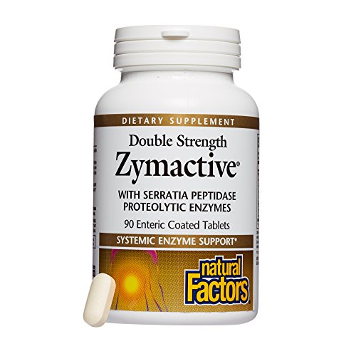 Natural Factors - Zymactive Proteolytic Enzyme Double Strength, Systemic Enzyme Support, 90 Enteric Coated Tablets