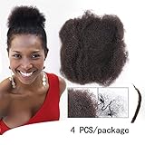 Yonna Hair 4pcs/lot tight Afro Kinky Bulk Hair 100% Human Hair For DreadLocks,Twist Braids Nautral Color Hair,10