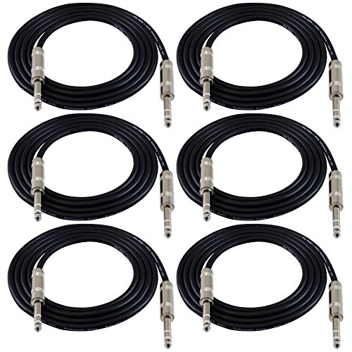 Gls audio 6ft patch cable cords - 1/4" trs to 1/4&…