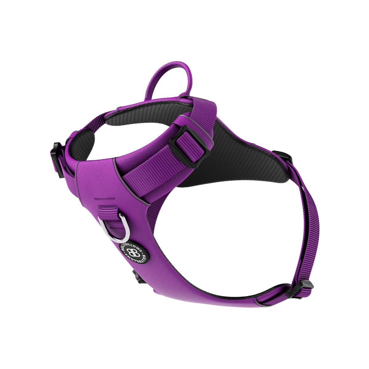 BullyBillows Air Mesh Dog Harness - Non-Restrictive, Ultra Soft, Adjustable, Anti-Pull Design with Handle - Perfect for Any Dog Breed | Purple | Small