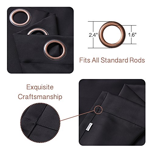 RHF Wide Thermal Blackout Patio Door Curtain Panel, Sliding Door