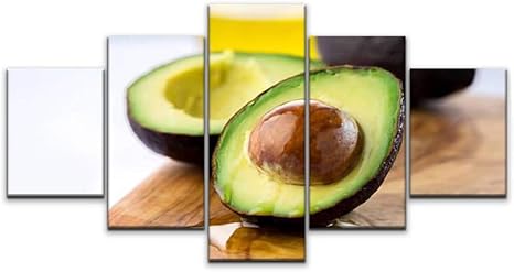 Amazon Com Night In U S Canvas Art Wall Ripe Avocado Cut In Half On White Background Beauty Of Nature Paintings Vintage Prints Home Decor Artworks Gift Ready To Hang For Living Room 5