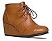 J. Adams Women's Roxy Wedge Ankle Boots, Casual Lace Up Low Heel Closed Toe Booties for Fall and Winter