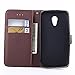 Motorola Moto G (2nd generation) Case, IVY Black - Leaves Magnetic Snap Series Wallet Card Flip Synthetic Holster Leather Stand With Lanyard Case Cover Skin For Motorola Moto G (2nd generation)
