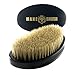 The Mane Brush - Mens Curved Military Hair and Beard Brush - Curved 360 Wave Brush - 100% Boar Bristle (Black Bristle)