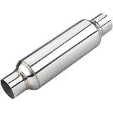 LCGP 2.5" inlet &amp; outlet Universal Resonator, 16" Long Performance Muffler, Weld- On, Straight Through Design, Deep Tone