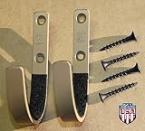 Creative Displays Flatiron Tan Colored Gun Rack Shotgun Hooks Rifle Hangers Sword Archery Bow Felt Lined Wall Mount Storage (Handmade in The U.S.A.)