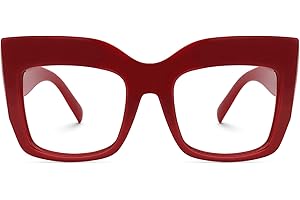 Zeelool Vintage Oversized Thick Cat Eye Glasses for Women with Non-prescription Clear Lens FP0668