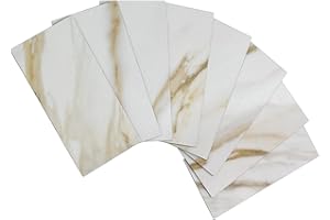 AULIGET 100-Piece Calacatta Gold Marble Look Peel and Stick Backsplash Wall Tiles, 3" x 6" Faxu Stone PVC Stick on Tile for B
