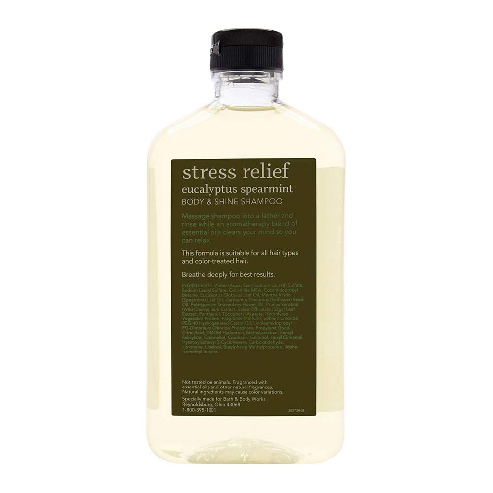 Bath Body Works Stress Relief Eucalyptus Spearmint Body Shine Shampoo 16 Fl Oz