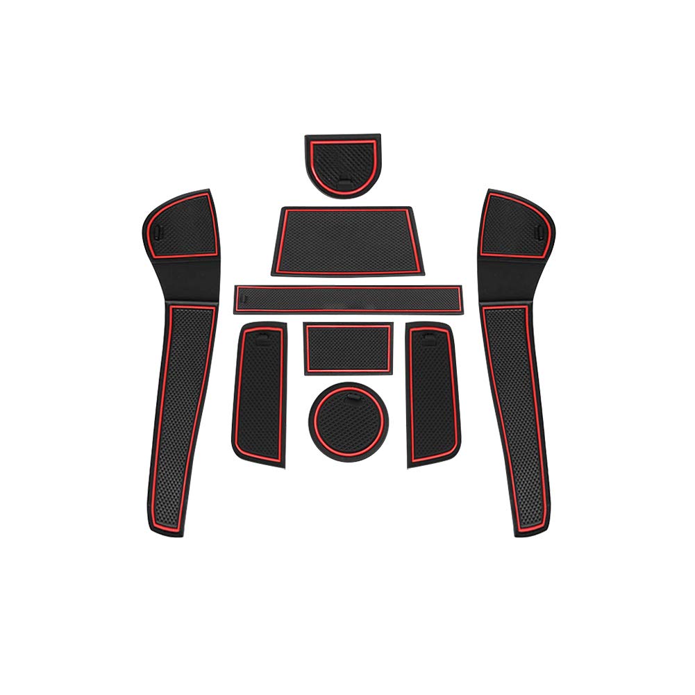 LFOTPP Compatible with V W UP/Seat Mii/Skoda Citigo Car Non-Slip Mats, Car Door Slot Mats Armrest Drink Holder Mat Centre Console Rubber Mats, 9pcs/Set