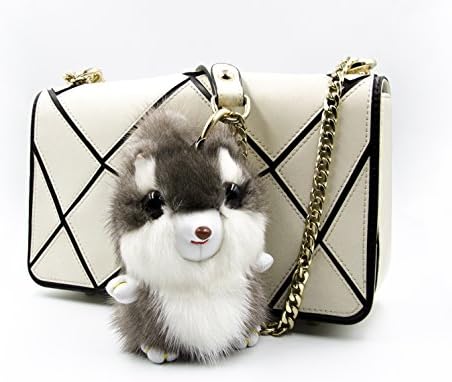 Aphro Fluffy Mink Fur Squirrel Keychain Womens Bag Charms Key Chain
