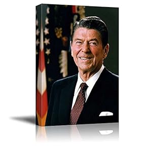 Portrait of President Ronald Reagan - Inspirational Famous People Series | Giclee Print Canvas Wall Art. Ready to Hang - 12"x18"