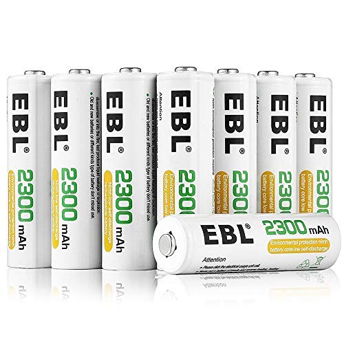 EBL Juego de 12 Pilas Recargables AA NI-MH 2300mAh Baja Autodescarga con ProCyco Baterías Recargables para Juguete, Linternas, Despertadores, Reloj