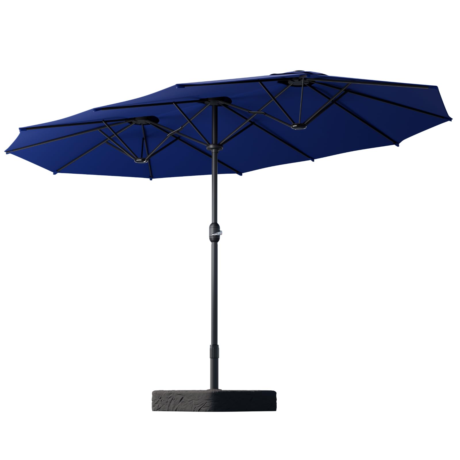 Photo 1 of 15ft Large Patio Umbrellas with Base Included, Double Sided Outdoor Umbrella, Market Umbrellas with Crank Handle, Backyard Umbrela for Deck, Garden, Pool (With Base)