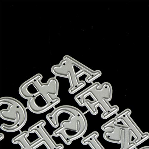 Ioffersuper Set of 3 Metal Alphabet Lowercase/Uppercase Letter with Number Cutting Dies Stencil Template for Card Making, Scrapbooking, Photo Album Embossing DIY Crafts - Thumbnail 5