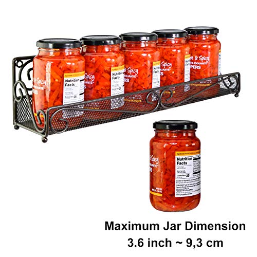AMT Spice Rack, Wall Mount Organizer, Pantry Door Shelf Storage