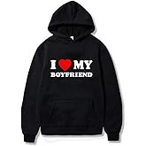 DIOMMELL I Heart My Boyfriend Hoodie I Love My Boyfriend Hoodie Valentine's Gift For Girlfriend