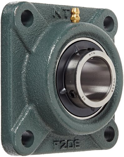 NTN-UCF206D1-Light-Duty-Flange-Bearing-4-Bolts-Setscrew-Lock-Regreasable-Contact-and-Flinger-Seals-Cast-Iron-3