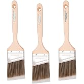 Vermeer Paint Brushes, 2.5 Inch Angled Paint Brush, Trim &amp; Cut-in, 3 Pack | Sash detail &amp; touch-up work | Furniture, cabinets &amp; doors | Interior &amp; exterior | Latex &amp; oil-based | Medium stiff bristles