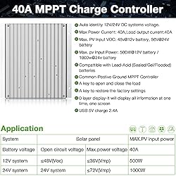 OOYCYOO MPPT Charge Controller 60 amp 12V/24V