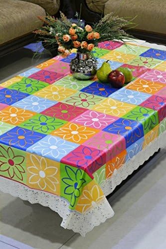 Star Bazaar18 Plastic Center Table Cover for 4 Seaters (Multicolour, 40x60-inch)
