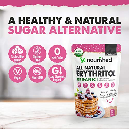 Organic Powdered Erythritol Sweetener 11 Sugar Substitute, Keto 0