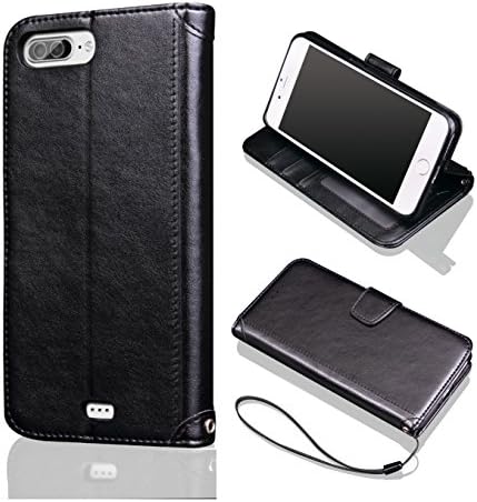 iPhone 7 Plus Leather Case, Awinning [Card Slots] [Wrist Strap] PU Leather Flip Stand rotector cover for iPhone 7 5.5inch - Black