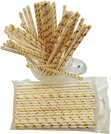 Pack of 100 Paper Drinking Straws - Biodegradable - Environmentally Safe - Party Straws