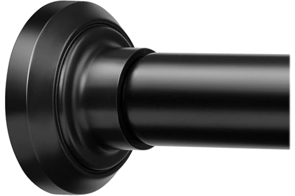 upsimples Matte Black Shower Curtain Rod No Drilling 30 to 76 Inches, 1 Inch Adjustable Spring Stainless Steel Tension Shower