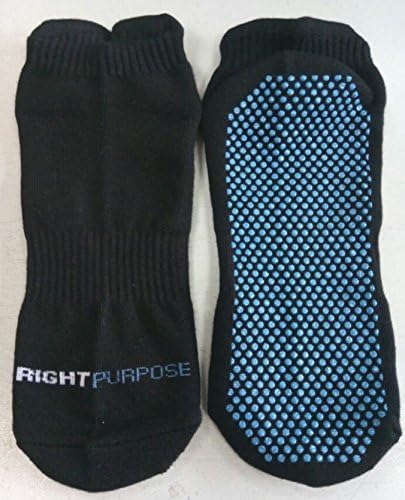 Right Purpose Bamboo Non Slip Yoga, Barre, and Pilates Socks for Women-So Grippy, So Soft. Great for Hospital Stays Too! (Black)