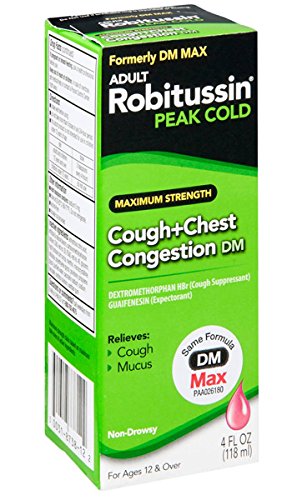 Robitussin Dm Peak Cold Maximum Strength Cough & Chest Congestion-4 oz