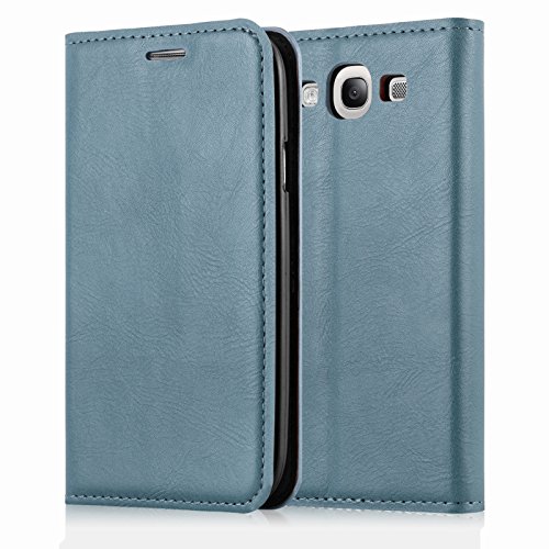 Galaxy S3 S3 Neo Case, JAMMYLIZARD Leather Swiss Wallet Flip Cover for  Samsung Galaxy S3 S3 Neo, Cerulean Blue