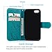 Compatible with iPhone 7 Case, iPhone 8 Wallet Case PU Embossed Butterfly Flower Leather Detachable Wallet with Card Holder and ID Slot Cover for iPhone 7 & iPhone 8 4.7 inch Blue