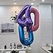 40 Inch Large Purple Balloon Number 4 Balloon Helium Foil Mylar Balloons Party Festival Decorations Birthday Anniversary Party Supplies