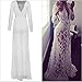 Wispun Sexy Deep-V Long Sleeve Lace Beach Dress See-Through Mullet Dress