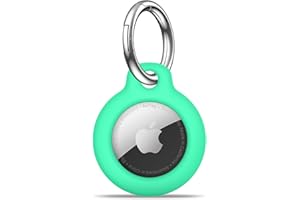 MOLOSLEEVE Airtag Holder Air Tag Case with Keychain, Anti-Scratch Airtags Key Chain for Apple Air Tags, Airtag Accessories for GPS Item Finder Tracker, Mint Green
