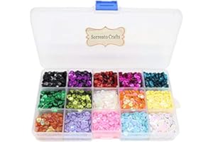 SORRENTO CRAFTS 5mm Mix 15 Colors Rainbow Cup Sequin for Wedding Decoration (1box/lot)