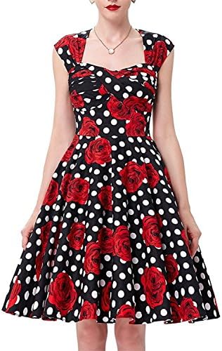 James Torr Comfortable Fashion Elegant 50s Vintage Picnic Dresses for Women Color-9Small