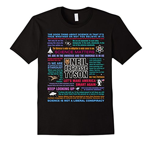 Mens Neil deGrasse Tyson NDT Quotes T-Shirt XL Black