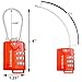Lumintrail TSA Approved Cable Luggage Locks Plus 4 Foot Steel Cables Lumintrail Combination Travel Security Lock, 2 Pack (Black and Red)